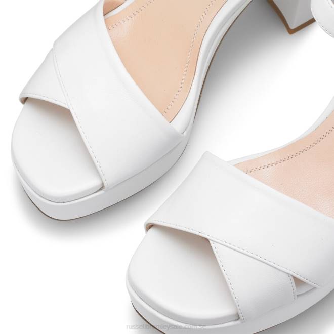 kvinnor vit Russell And Bromley toppform klassisk plattformssandal T4XZ417