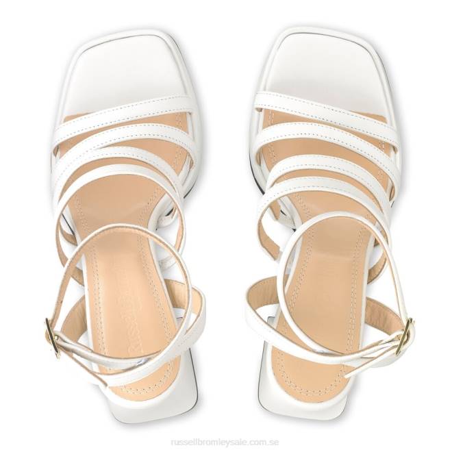 kvinnor vit Russell And Bromley yeahbaby strappy utsvängd hälplattform T4XZ178