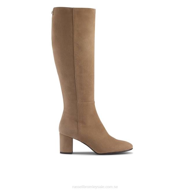 kvinnor beige Russell And Bromley dressyrknähög stövel T4XZ348