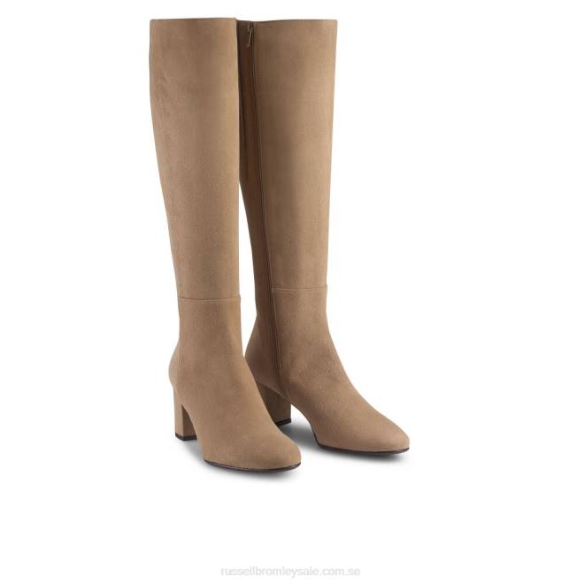 kvinnor beige Russell And Bromley dressyrknähög stövel T4XZ348