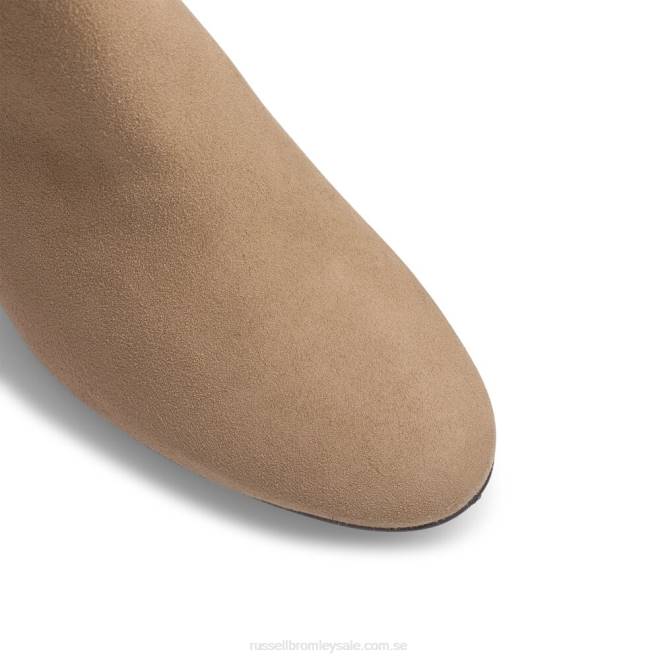 kvinnor beige Russell And Bromley dressyrknähög stövel T4XZ348