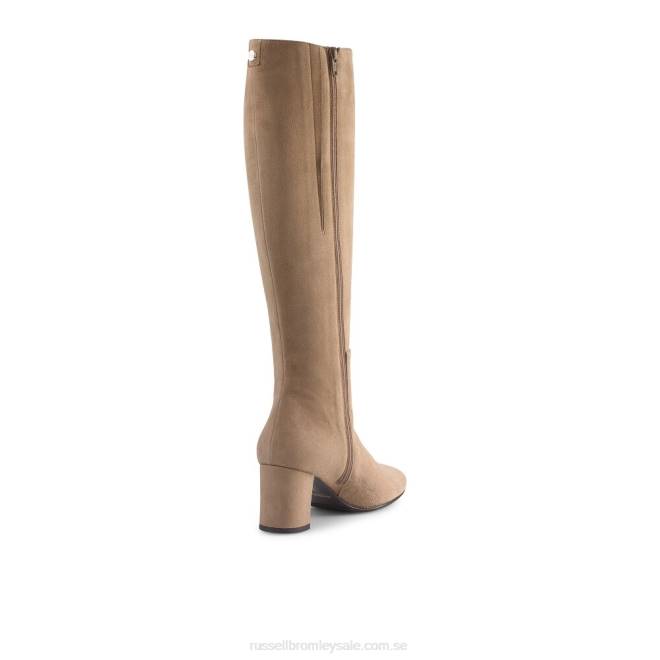 kvinnor beige Russell And Bromley dressyrknähög stövel T4XZ348