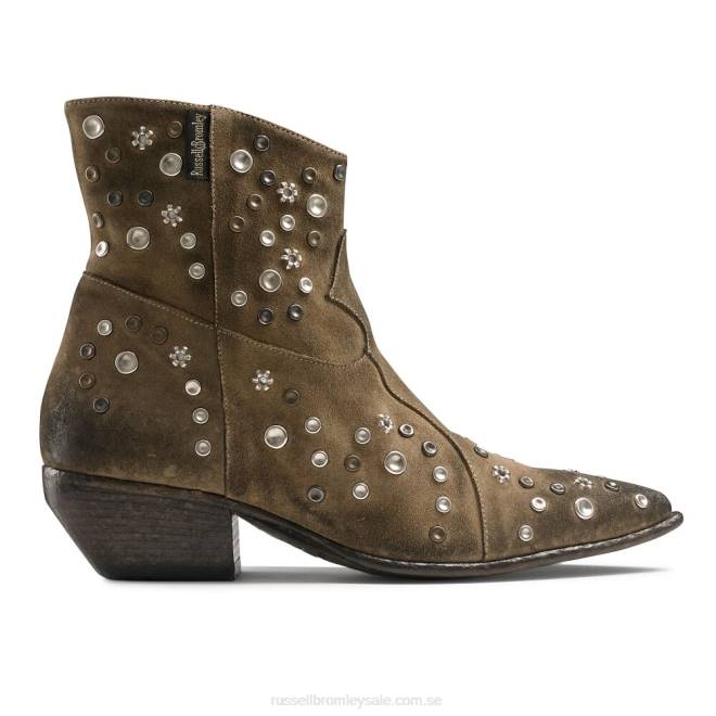 kvinnor beige Russell And Bromley hej utsmyckad westernstövel T4XZ279