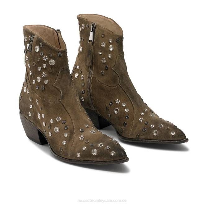 kvinnor beige Russell And Bromley hej utsmyckad westernstövel T4XZ279