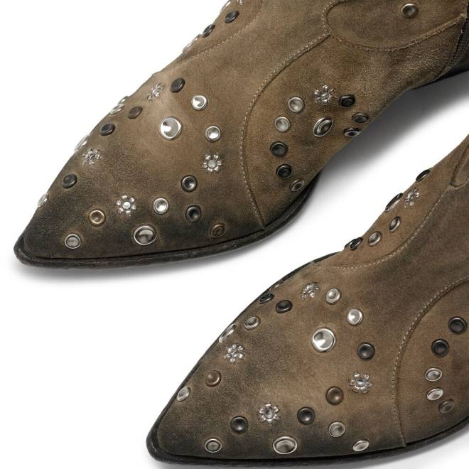 kvinnor beige Russell And Bromley hej utsmyckad westernstövel T4XZ279