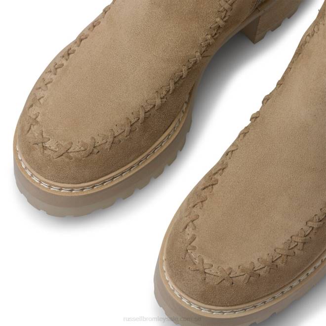 kvinnor beige Russell And Bromley hipstitch dryleks: whipstitch staplad häl T4XZ295