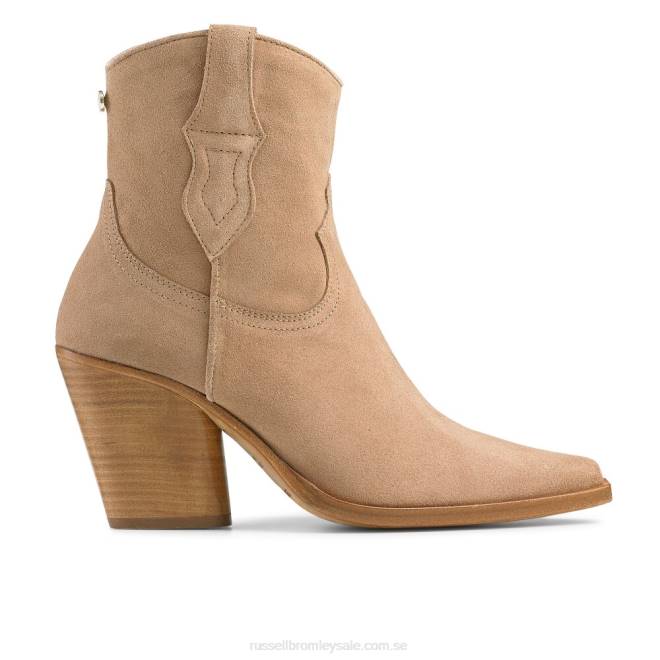 kvinnor beige Russell And Bromley kontantklackad westernstövel T4XZ344