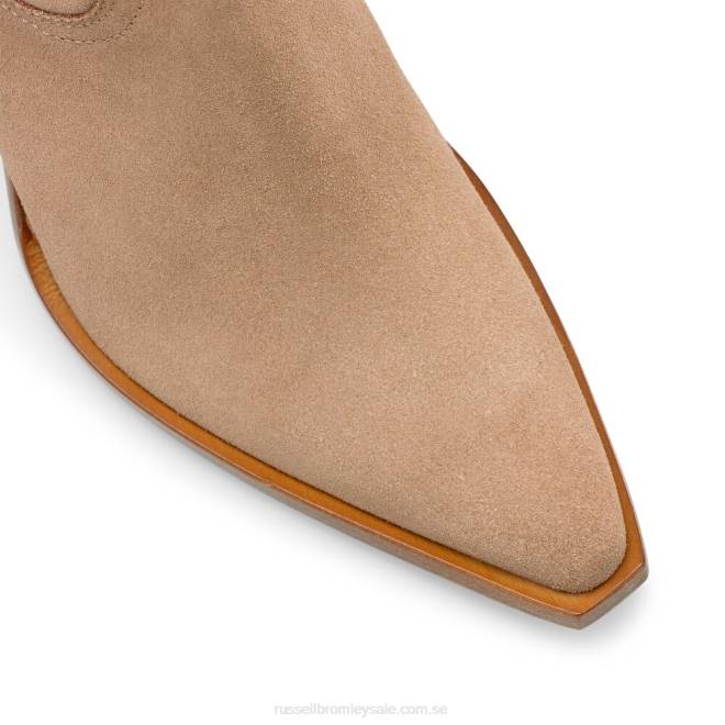 kvinnor beige Russell And Bromley kontantklackad westernstövel T4XZ344