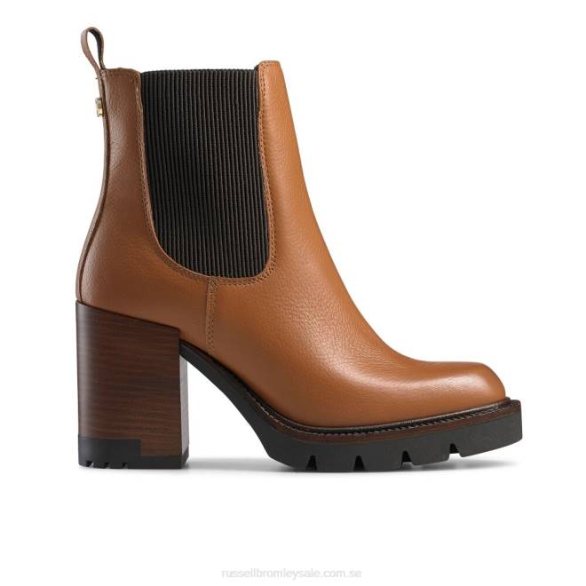 kvinnor brun Russell And Bromley blockerade chelsea-stövel med klocka T4XZ318