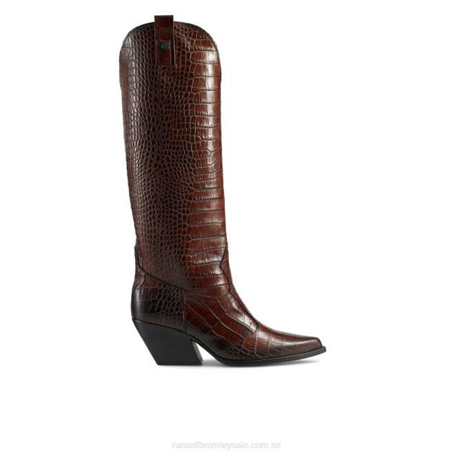 kvinnor brun Russell And Bromley salong knähög western T4XZ363