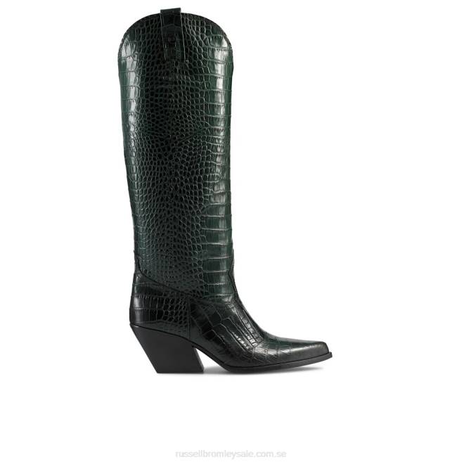 kvinnor grön Russell And Bromley salong knähög western T4XZ362