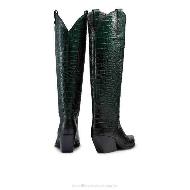 kvinnor grön Russell And Bromley salong knähög western T4XZ362