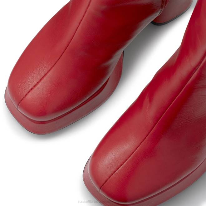 kvinnor röd Russell And Bromley håll upp plattformsknähög stövel T4XZ361