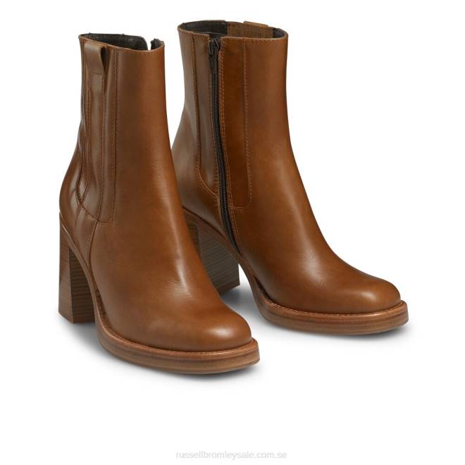 kvinnor solbränna Russell And Bromley pallomini klackstövel i trä T4XZ292