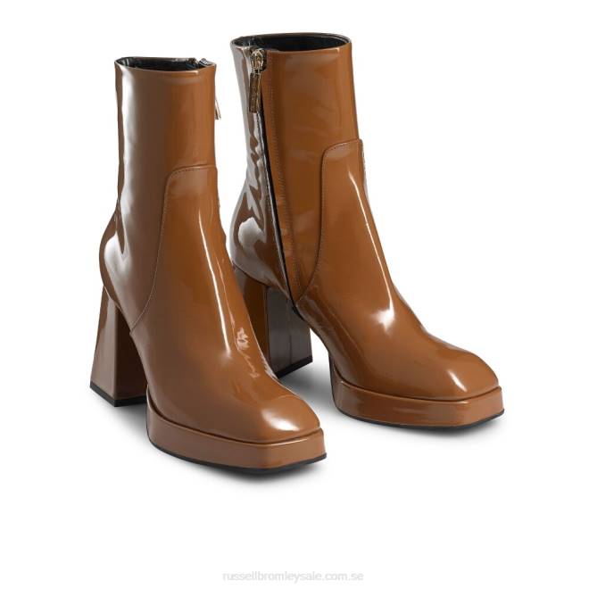 kvinnor solbränna Russell And Bromley plattformsstövel med utsvängd häl T4XZ330