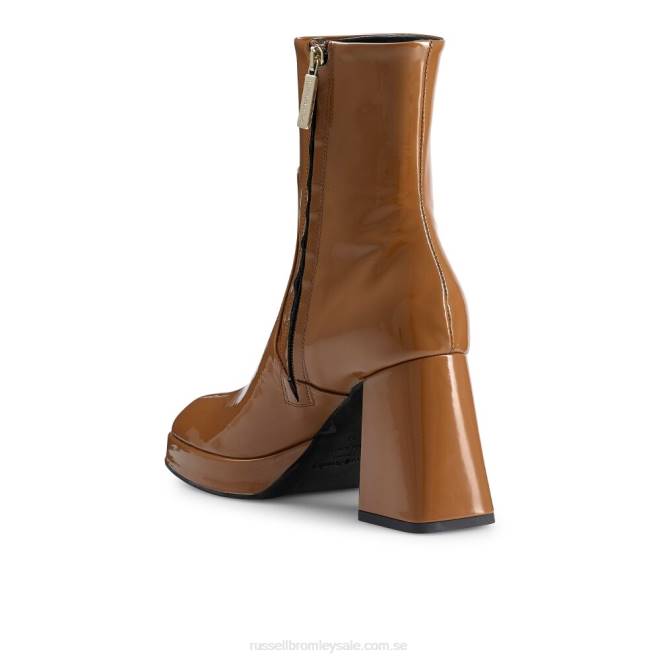 kvinnor solbränna Russell And Bromley plattformsstövel med utsvängd häl T4XZ330