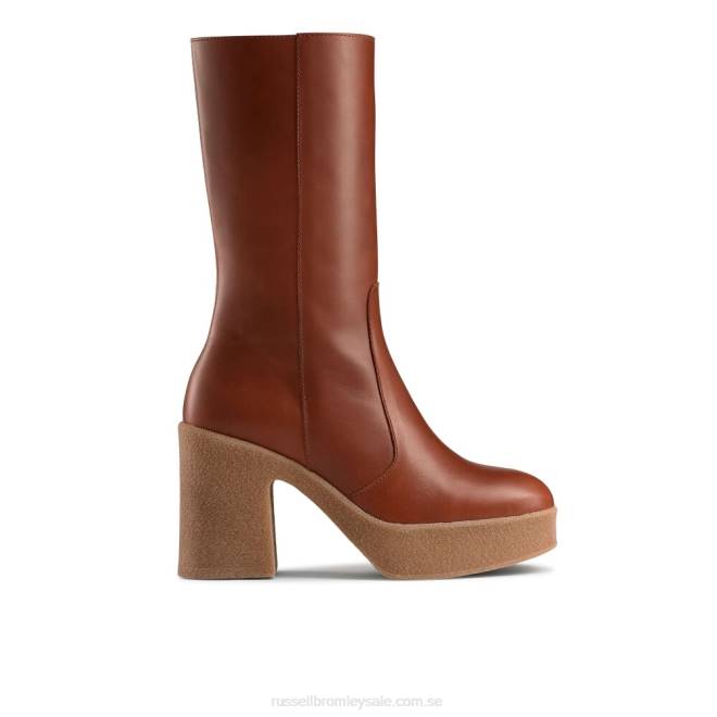 kvinnor solbränna Russell And Bromley stevie crepe plattformsstövel T4XZ338