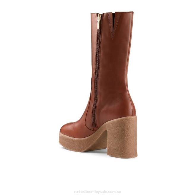 kvinnor solbränna Russell And Bromley stevie crepe plattformsstövel T4XZ338