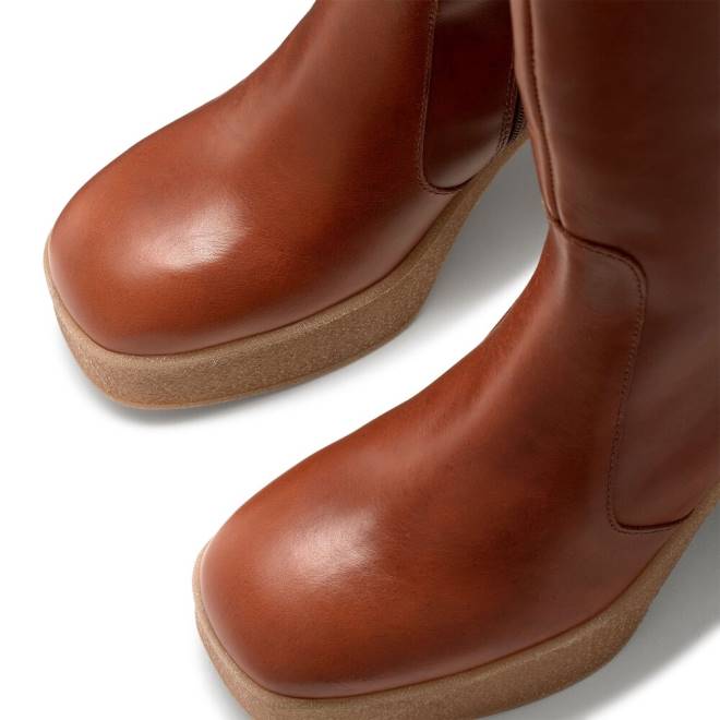 kvinnor solbränna Russell And Bromley stevie crepe plattformsstövel T4XZ338