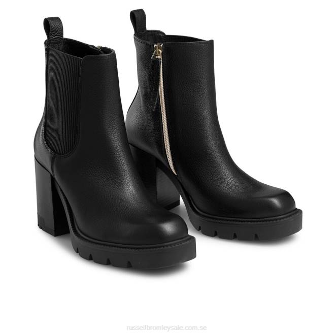 kvinnor svart Russell And Bromley blockerade chelsea-stövel med klocka T4XZ300