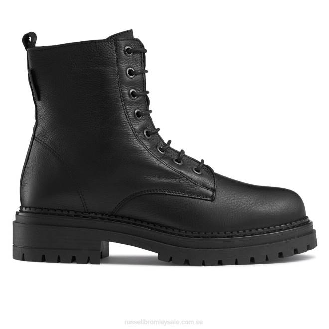 kvinnor svart Russell And Bromley combat 8 ​​eyelet combat boot T4XZ265