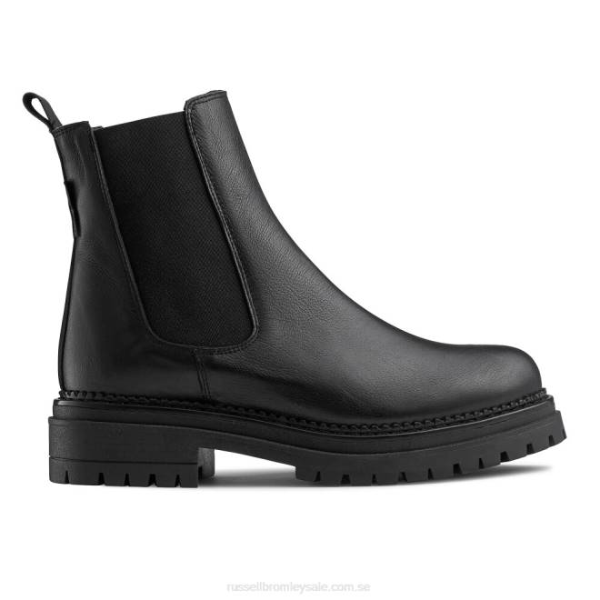 kvinnor svart Russell And Bromley company combat chelsea boot T4XZ254