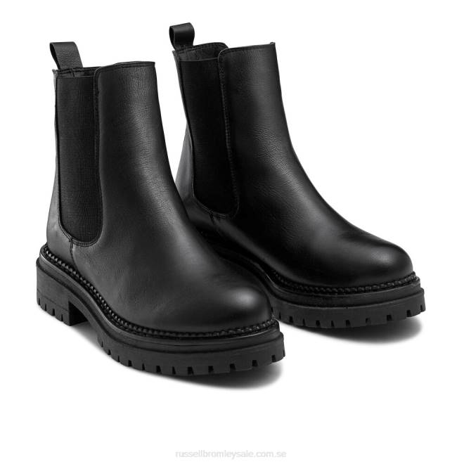kvinnor svart Russell And Bromley company combat chelsea boot T4XZ254