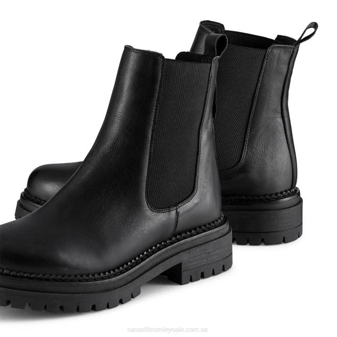 kvinnor svart Russell And Bromley company combat chelsea boot T4XZ254