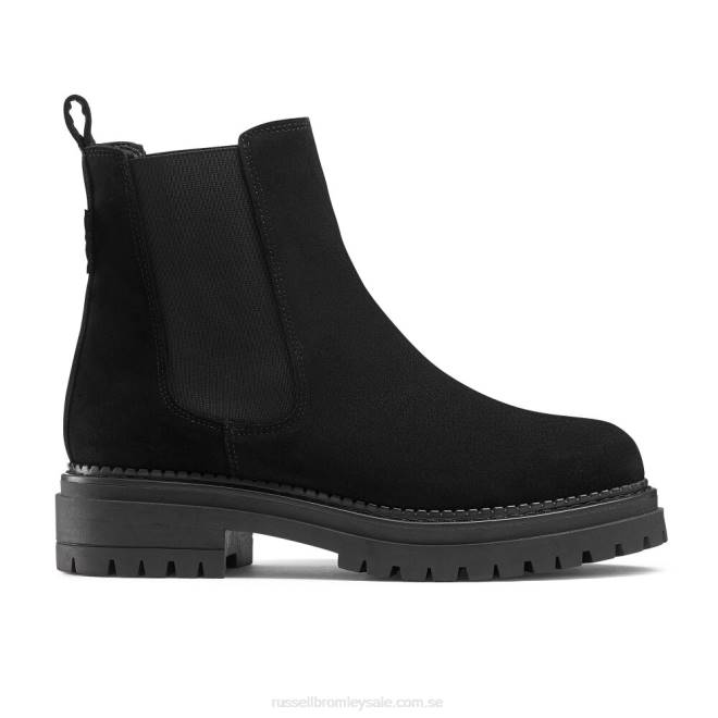 kvinnor svart Russell And Bromley company combat chelsea boot T4XZ255