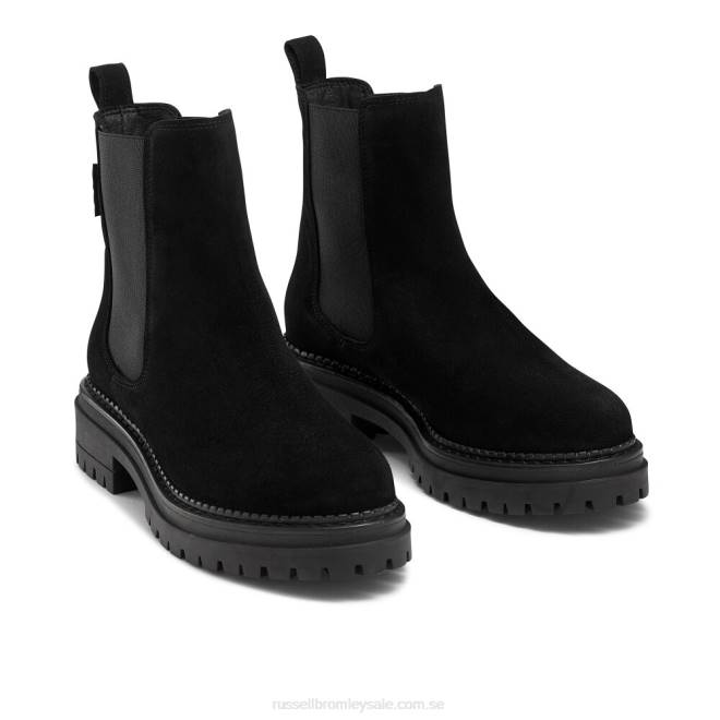 kvinnor svart Russell And Bromley company combat chelsea boot T4XZ255