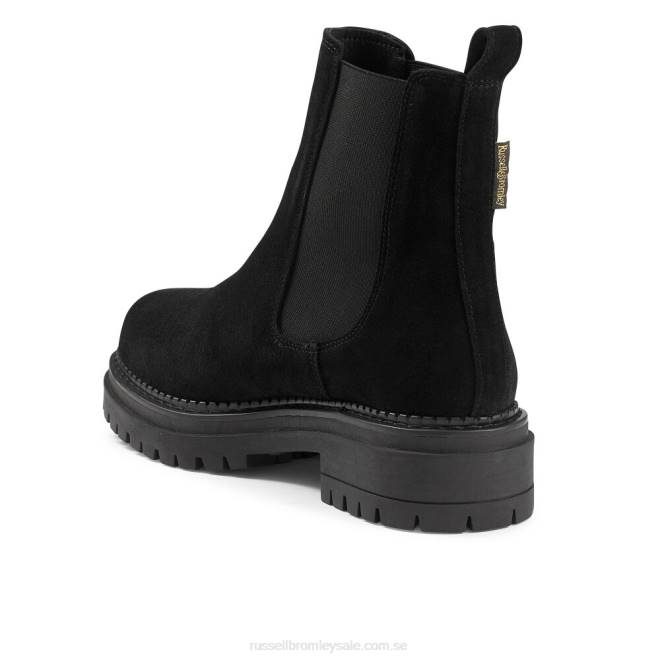 kvinnor svart Russell And Bromley company combat chelsea boot T4XZ255