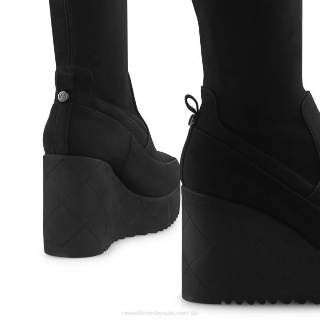 kvinnor svart Russell And Bromley everest hi dryleks: lång stövel i mocka T4XZ347