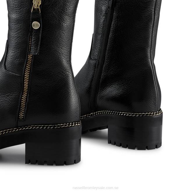 kvinnor svart Russell And Bromley glaciär shearling sida zip stomper T4XZ257