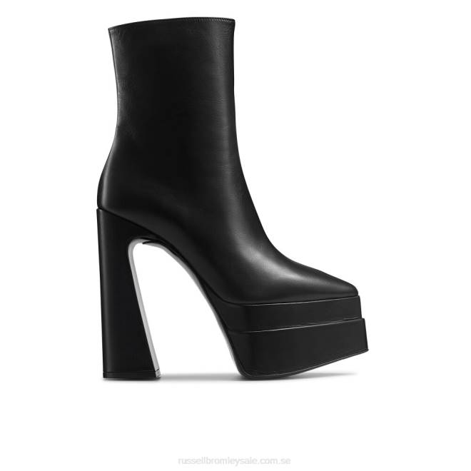 kvinnor svart Russell And Bromley högspänningspunkt dubbel plattformsstövel T4XZ329