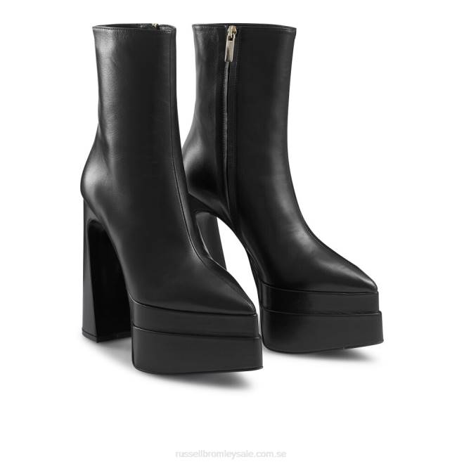 kvinnor svart Russell And Bromley högspänningspunkt dubbel plattformsstövel T4XZ329