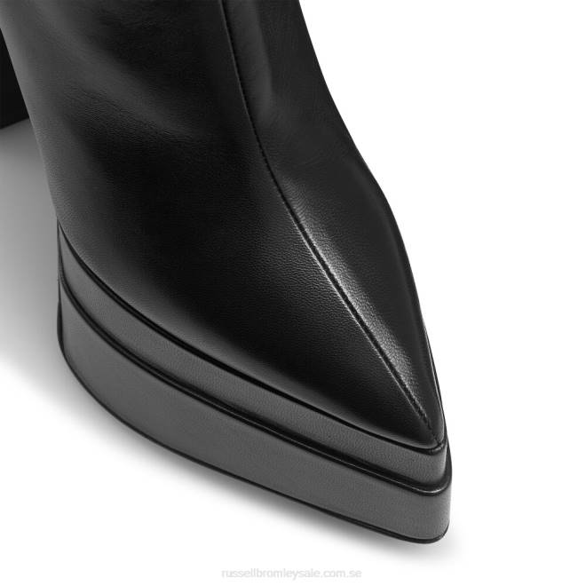 kvinnor svart Russell And Bromley högspänningspunkt dubbel plattformsstövel T4XZ329
