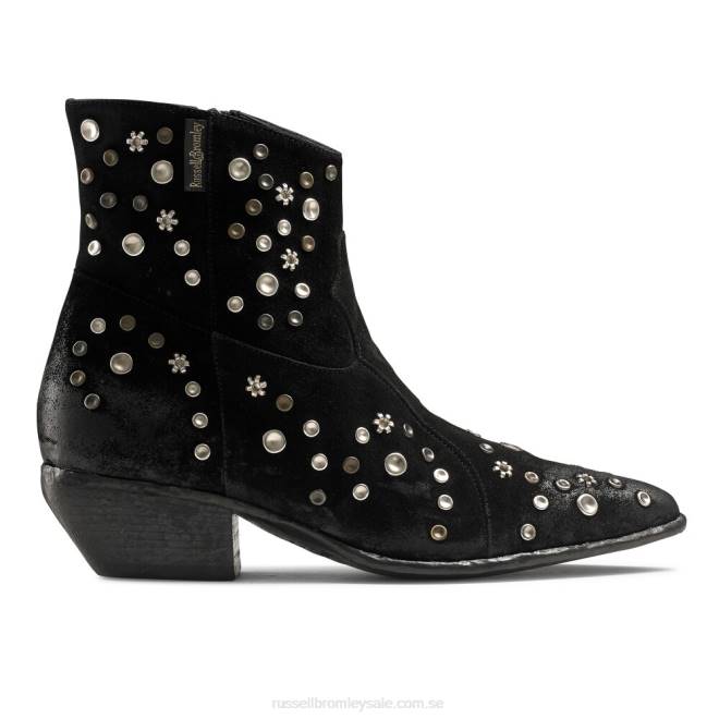kvinnor svart Russell And Bromley hej utsmyckad westernstövel T4XZ309