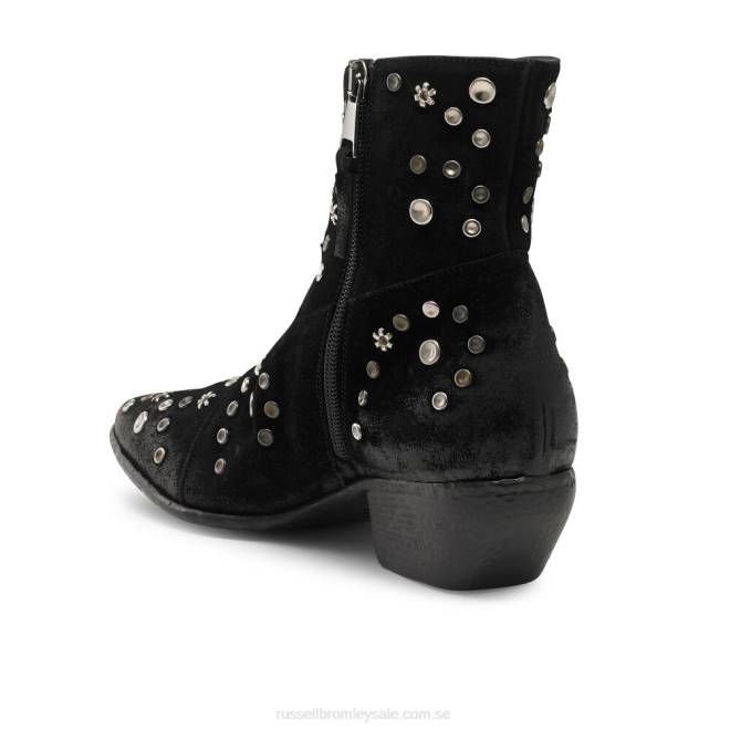 kvinnor svart Russell And Bromley hej utsmyckad westernstövel T4XZ309