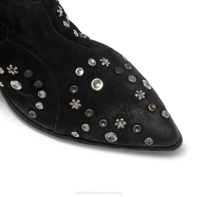 kvinnor svart Russell And Bromley hej utsmyckad westernstövel T4XZ309