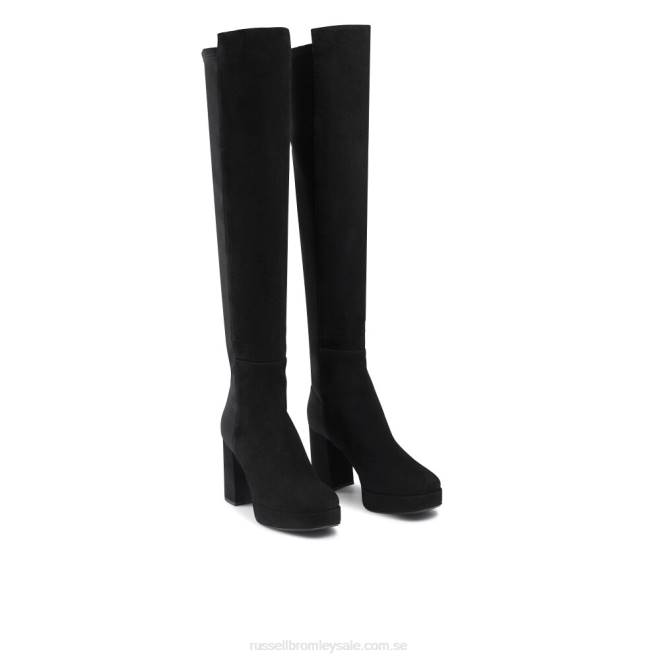 kvinnor svart Russell And Bromley honung hi plattform stretch knähög T4XZ355