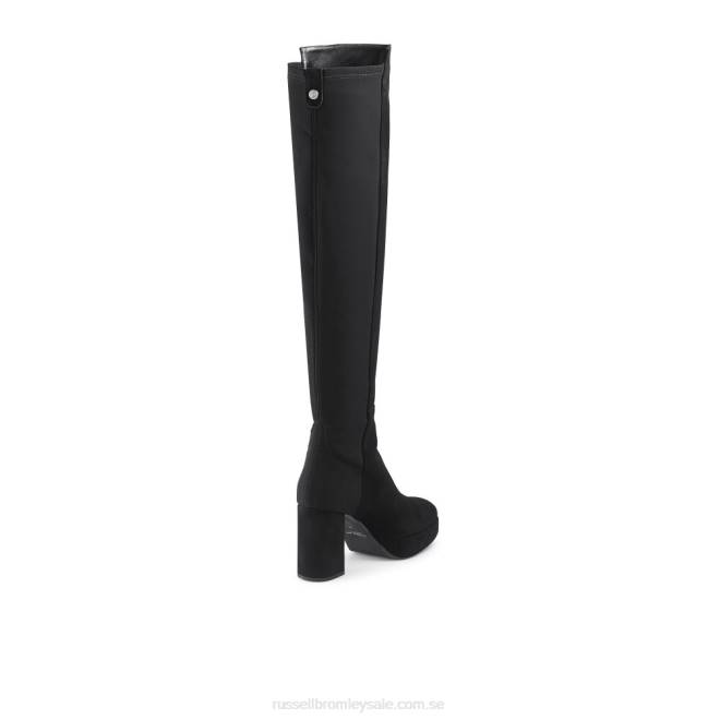 kvinnor svart Russell And Bromley honung hi plattform stretch knähög T4XZ355