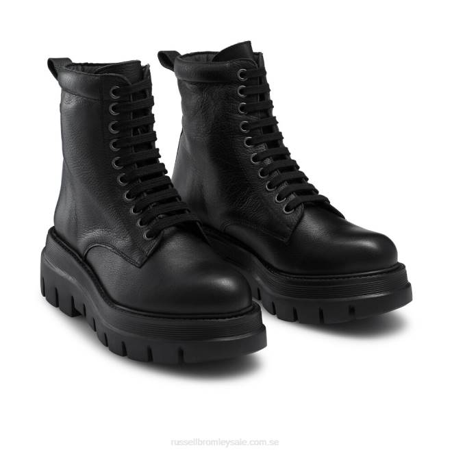 kvinnor svart Russell And Bromley koppla snörsko T4XZ266