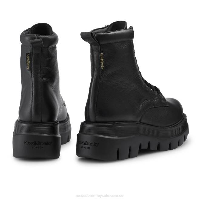 kvinnor svart Russell And Bromley koppla snörsko T4XZ266