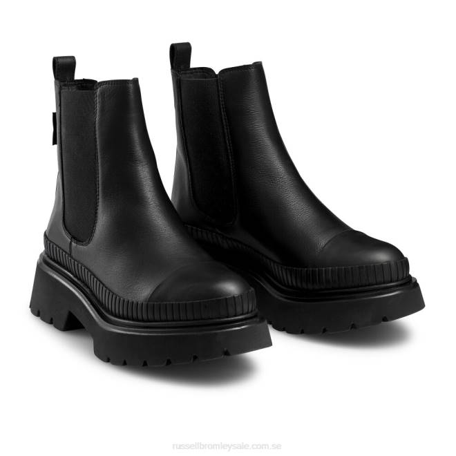 kvinnor svart Russell And Bromley limit rib welt chelsea T4XZ256