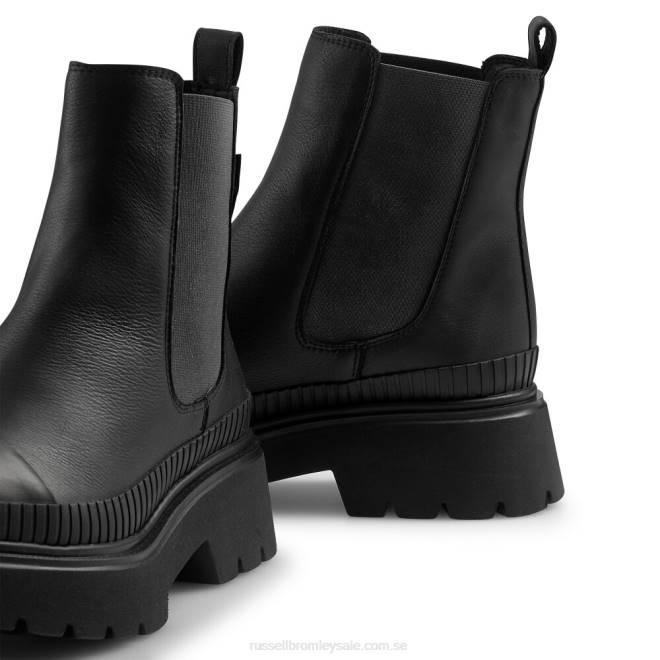 kvinnor svart Russell And Bromley limit rib welt chelsea T4XZ256