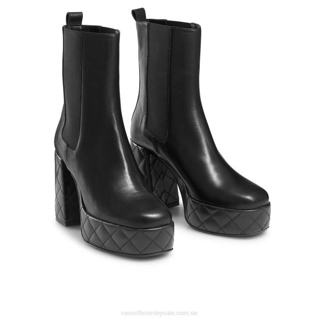 kvinnor svart Russell And Bromley mega quiltad plattformsstövel T4XZ321