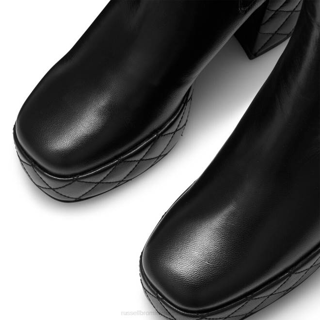 kvinnor svart Russell And Bromley mega quiltad plattformsstövel T4XZ321