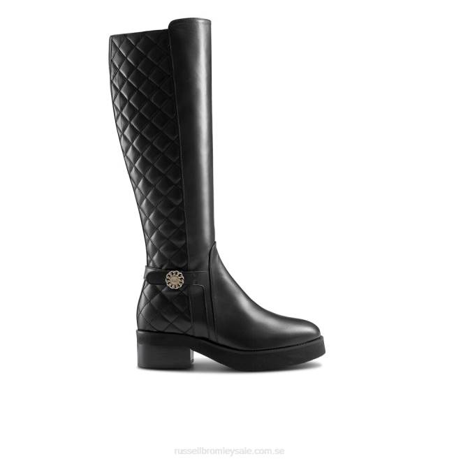 kvinnor svart Russell And Bromley nationell quiltad ridstövel T4XZ350