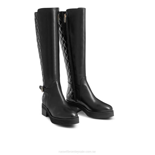 kvinnor svart Russell And Bromley nationell quiltad ridstövel T4XZ350