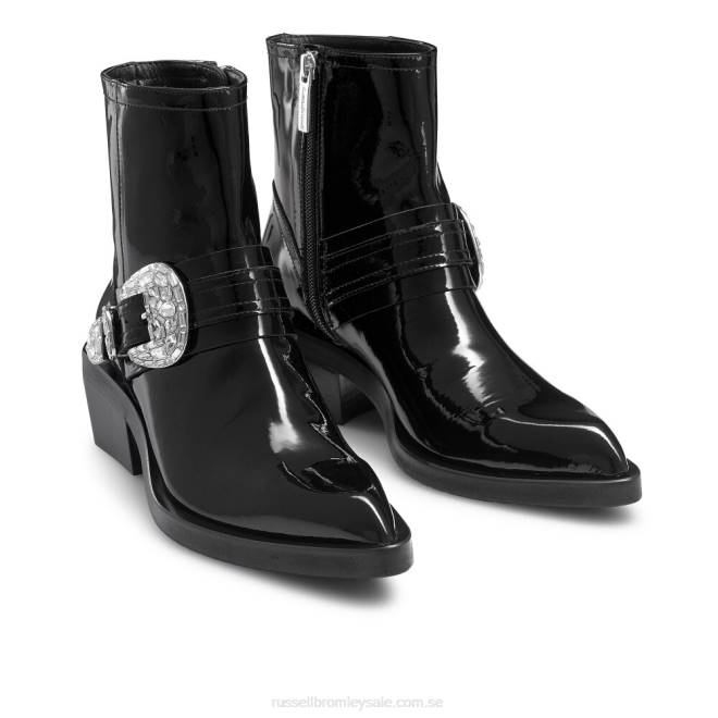 kvinnor svart Russell And Bromley palmspring glam westernstövel T4XZ299